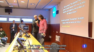 El contacte amb la ISS a TVE1, Ràdio Barcelona SER, La Xarxa Ràdio, Regió7 i al canal Super3