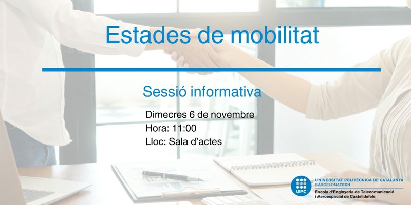 Sessió informativa estades de mobilitat 2025-2026