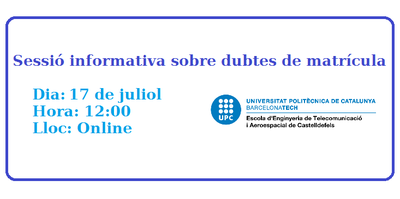 Sessió informativa sobre dubtes de matrícula