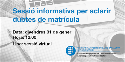 Sesión informativa sobre dudas de matrícula