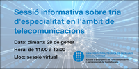 Sesión informativa virtual sobre la elección de especialidad en el ámbito de Telecomunicaciones