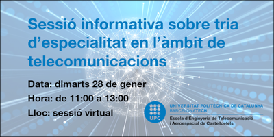 Sesión informativa virtual sobre la elección de especialidad en el ámbito de Telecomunicaciones
